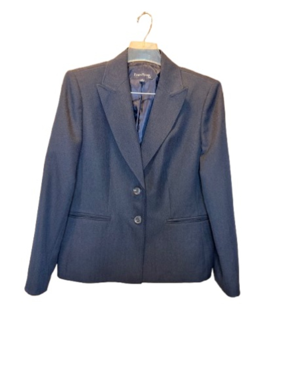 Evan Picone Dark Gray Women's Two-Button Blazer - Used - Size 16